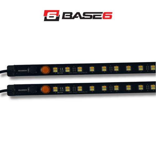 BASE6 Dual Colour LED Rigid Strip Light – Cool White & Warm White 600mm with Switch - Twin Pack