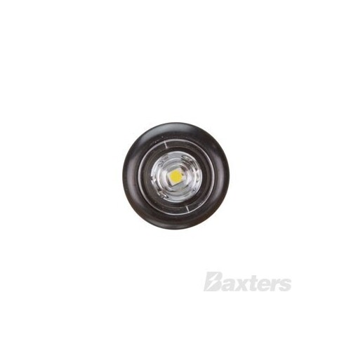 Clearance Light LED White BR11 Series 10-30V 1" Flush Rubber Mount 0.5m Cable