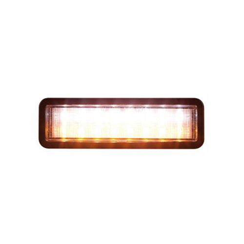 Roadvision LED Front DRL / Indicator / Park Lamp 10-30V Amber/White LED Rect 159 x 49mm Clear Lens Grommet Mount EACH