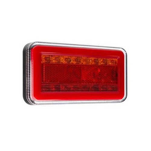 Roadvision LED Rear Combination Lamp 10-30V Stop/Tail/Ind/Ref Surface Mount 150x80mm Twin Pack Glow Park Lamp & Sequential Indicator