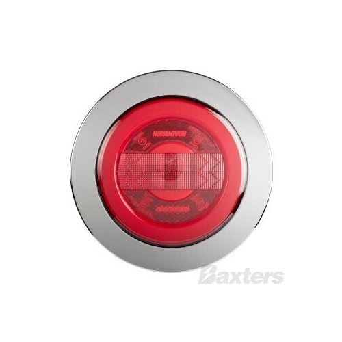 10-30v Stop/Tail/Ref 150mm Diameter Recessed Mount Chrome Ring Glow Tail Lamp