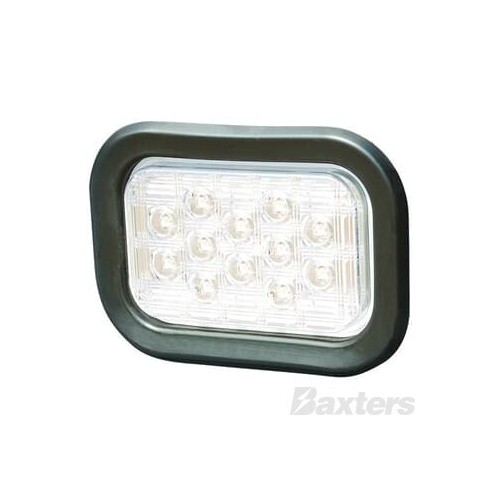 LED Reverse Lamp 10-30V 22 LED Rectangular Grommet Mount Includes Grommet