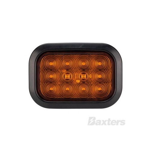 LED Indicator Lamp BR161 Series 10-30V 22 LED Rectangular Grommet Mount Includes Grommet