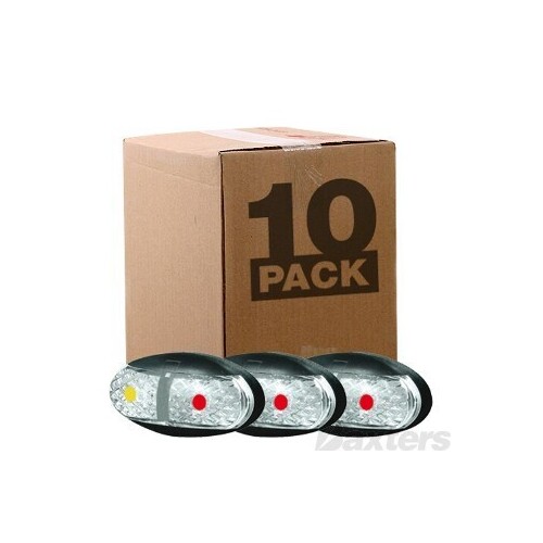 10-30V Oval 60 x 30mm Clear Lens Black Base Bulk Pack of 10 2.5mt Cable