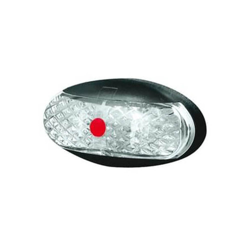 Roadvision 10-30V 4 LED Oval 60 X 30MM Clear Lens Black Base 0.5MT Cable Amber/Red