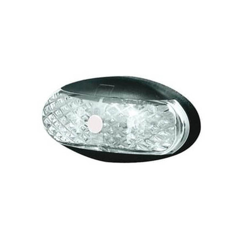 Roadvision 10-30V 4 LED Oval 60 X 30MM Clear Lens Black Base 0.5MT Cable White