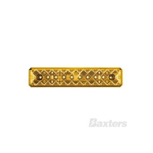 LED Indicator Lamp BR201 Series 10-30V 24 LED Strip 205 x 40mm Amber Lens Surface Mount