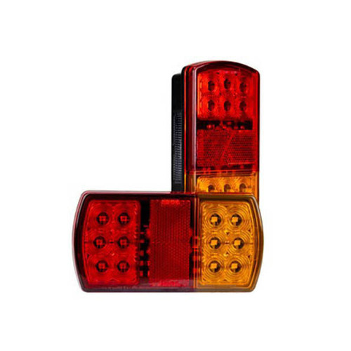 Roadvision LED Rear Combination Lamp 12V Stop/Tail/Ind/Ref Surface Mount 150 x 80mm Twin Pack with Licence