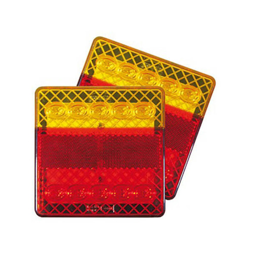 Roadvision 12V Stop/Tail/Ind/Ref 100 X 100mm Surface Mount Twin Pack ** CAN USE BR208LRP **