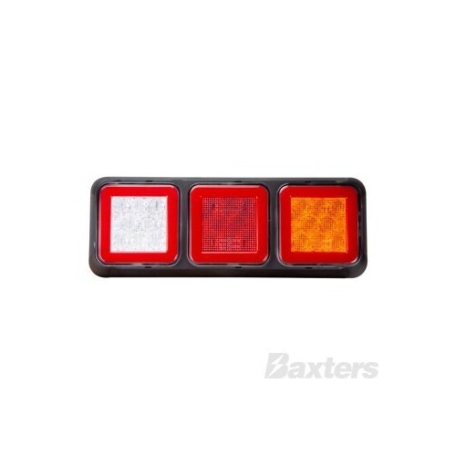 LED Triple Combination Lamp 10-30V Stop/Tail/Ind/Rev 274x100x35 Glow Park
