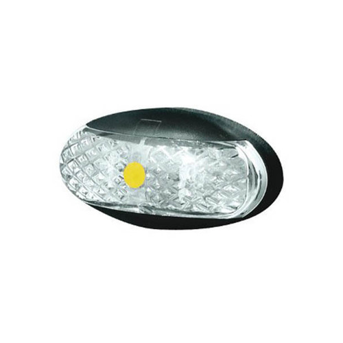 Roadvision 10-30V Oval 60 x 30mm Clear Lens Black Base Blister Pack 2.5mt Cable Amber