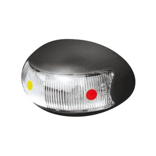 Roadvision 10-30V 2 Amber & Red LED Oval 60 X 37MM Clear Lens Black Base 0.5MT Cable Blister Pack