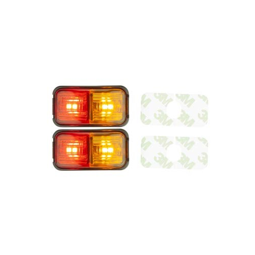 Clearance Light LED Red/Amber BR7 Series 10-30V 50x25mm Red/Amb Lens 2.5m LEDLink Plug Twin Pack