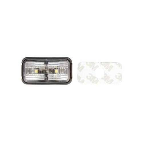 Roadvision Clearance Light LED White BR7 Series 10-30V 50x25mm Clear Lens Self Adhesive Mount 0.5m Cable Twin Pack