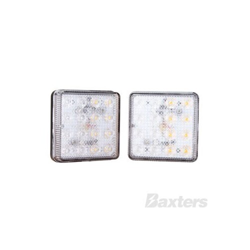 LED Rear Combination Lamp Kit 12V Stop/Tail/Ind 81 x 81 x 20mm Twin Stud Mount Twin Pack