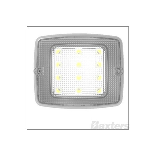 10-30V 12 LED Rect. 136x114mm Clear Lens Recessed Mount