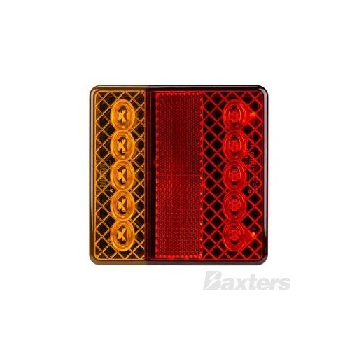 12V Stop/Tail/Ind/Ref Square 100x100mm Surface Mount
