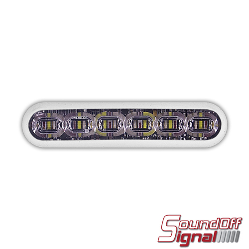 Red / Blue/Amber mPOWER White Housing Stud Mount 4 Inch 18 LED Warning Light