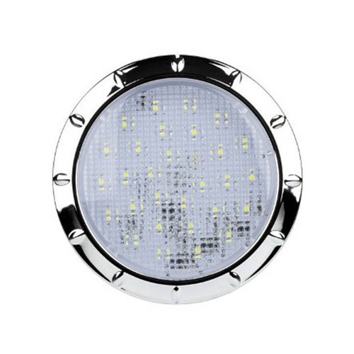 Roadvision LED Interior Lamp Chrome White Recessed 12V 30 LEDs 100mm Chrome Body
