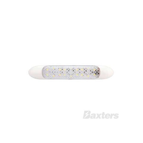 LED Interior Lamp Strip 12V 18 LED's 150x25x10mm Clear Lens White Body