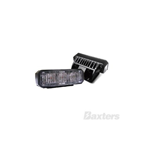 LED Strobe Module Blue Hood Mount 11-30V 3 LED 3W 12 Function