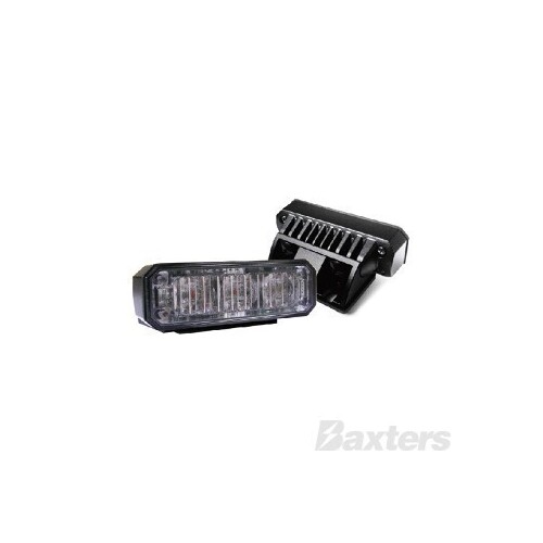 LED Strobe Module White Hood Mount 11-30V 3 LED 3W 12 Function