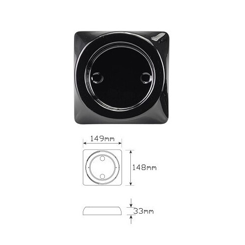 102 Series Black Single Surface Mount Base - LED Autolamps