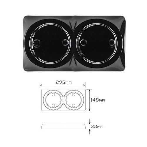 102 Series Black Twin Surface Mount Base - LED Autolamps