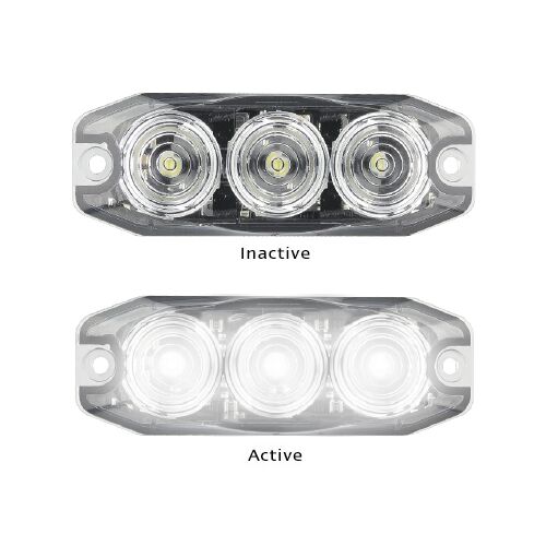 120033 Series White Emergency Lamp, 11 Flash Patterns with Sync Wire - LED Autolamps