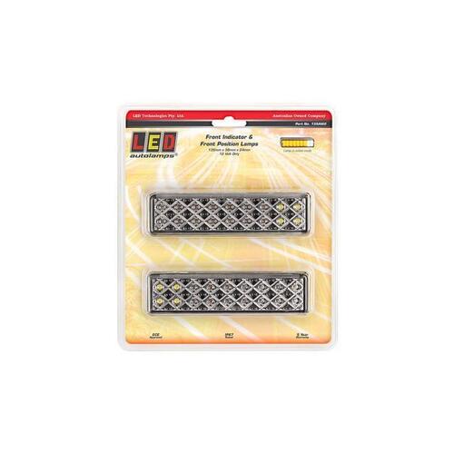 135 Series Front Indicator Lamp with Front Position Lamp, 12V, Blister Pack of 2 - LED Autolamps