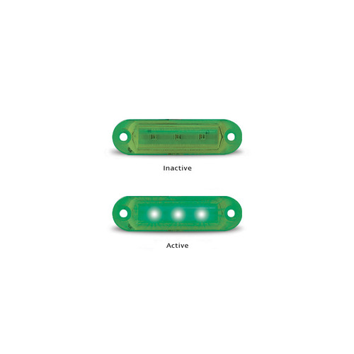 16 Series Marker Light, Slimline, Green - LED Autolamps