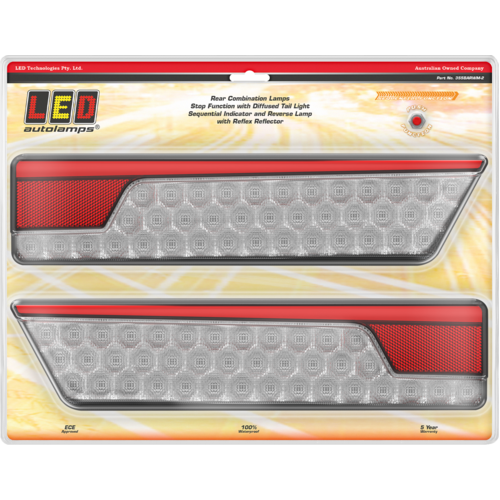 355 Series Sequential Tail Lights Chrome PCB Pair