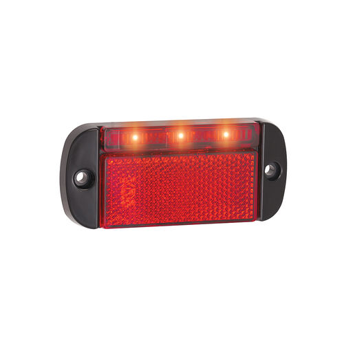 Rear end Outline Marker With Red Reflector, 12-24 Multivolt, 100mm X 44mm X 12mm, Bulk