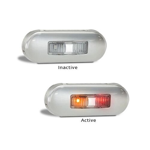 LED Marker Light Amber/Red – Clear Lens, Stainless Steel Bezel