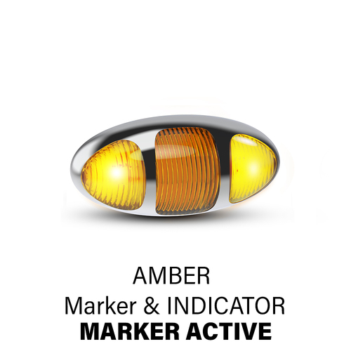 97 Series Amber Marker (Chrome) with Indicator