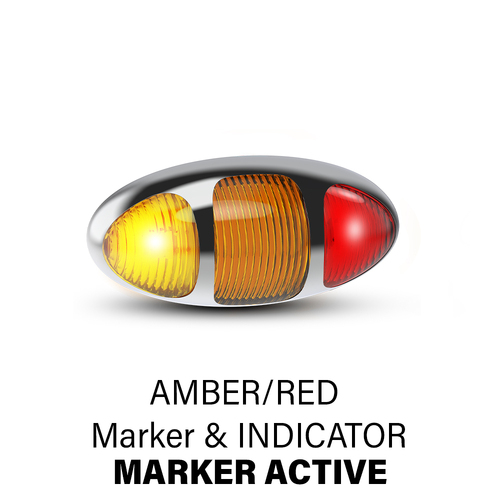 97 Series Amber/Red Marker (Chrome) with Indicator