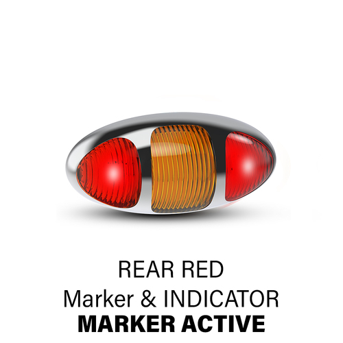 97 Series Rear Red Marker (Chrome) with Indicator