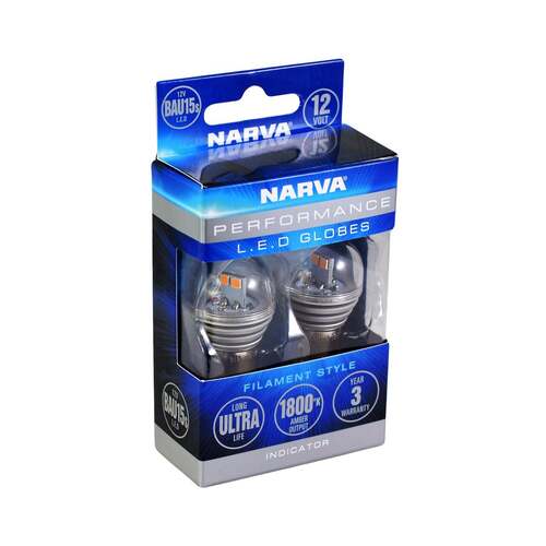 Narva 12V BAU15S LED Indicator Globes (1800K Amber) - 18232BL