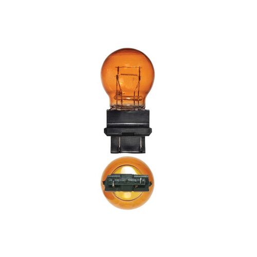12V 27/7W W2.5 X 16Q PY27/7W AMBER WEDGE GLOBES (Blister pack of 2) - NARVA Part No. 47558BL