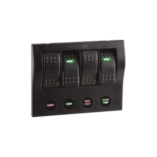 4-Way LED Switch Panel with Circuit Breaker Protection - NARVA Part No. 63191