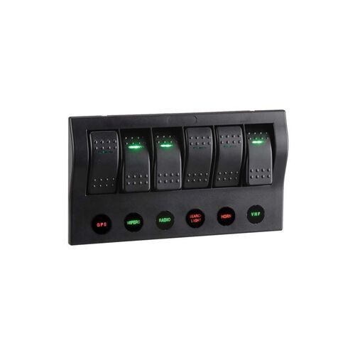 6-Way LED Switch Panel with Circuit Breaker Protection - NARVA Part No. 63194