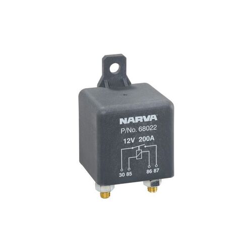 12V 200A NORMALLY OPEN 4 PIN HEAVY DUTY RELAY - NARVA Part No. 68022