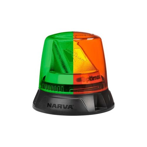 10-33V Optimax LED Rotating Beacon Flange (Amber/Green) - NARVA Part No. 85660AG