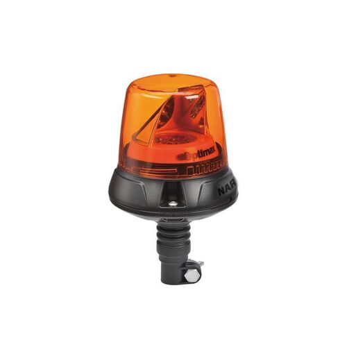 10-33V Optimax LED Rotating Beacon Flexible Mount (Amber) - NARVA Part No. 85666A