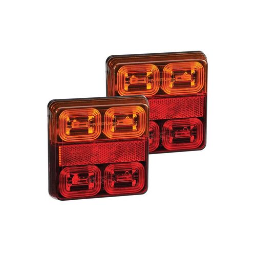 12V MODEL 35 LED SLIMLINE REAR STOP/TAIL DIRECTION INDICATOR LAMPS (SQUARE LAMPS) - NARVA Part No. 93530BL2