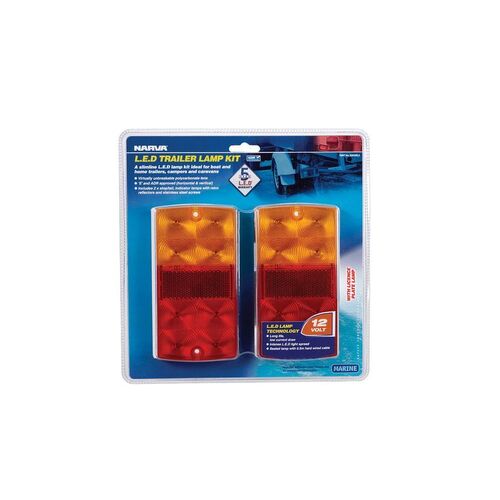 12 Volt LED Slimline Trailer Lamp Pack with Licence Plate Lamp - NARVA Part No. 93640BL2