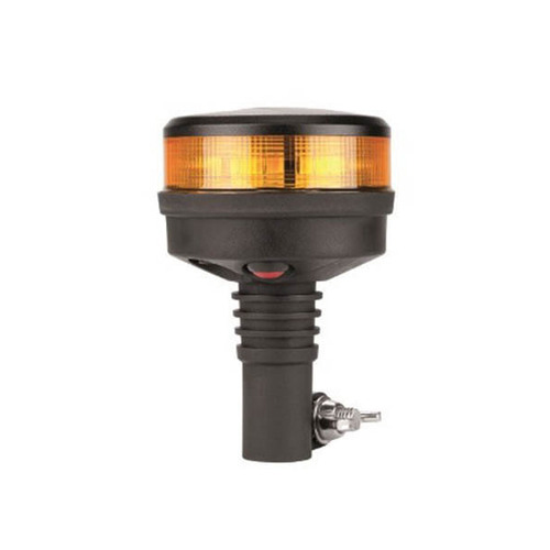 Roadvision LED Beacon Micro Revolver Series 10-30V Amber DIN Pole Mount 32SMD LEDs 28W 10 Function SAE Class 1 90x135mm
