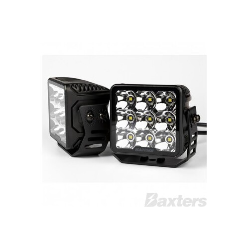 LED Driving Light Set 2 x Spot Beams 10-30V 9 x Osram P9 LEDs EA 3756lm EA IP67 100x72x106mm Roadvision