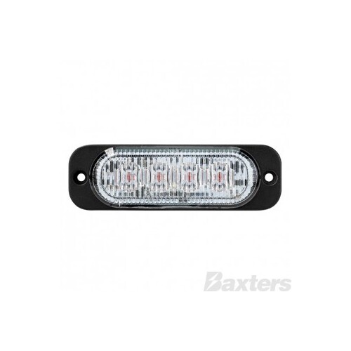 LED Strobe Module Amber Surface Mount 10-30V 4 LED 12W 12 Flash Patterns Synchronizable Class 1 101x32x14mm