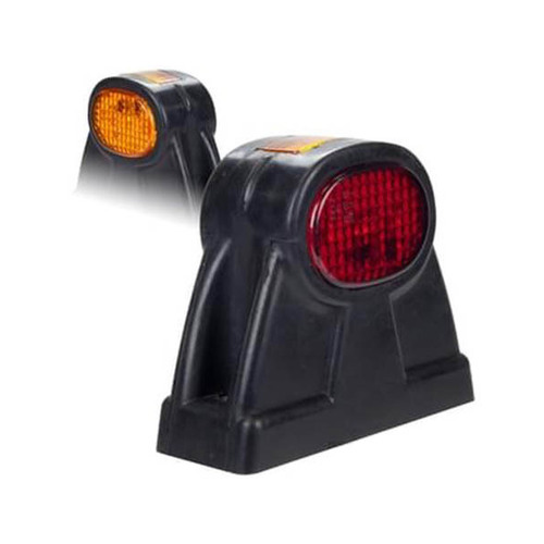 Roadvision LED Clearance Lamp RVM4 Red/Amber 10-30V 8 LED Black Housing Rubber Mounted
